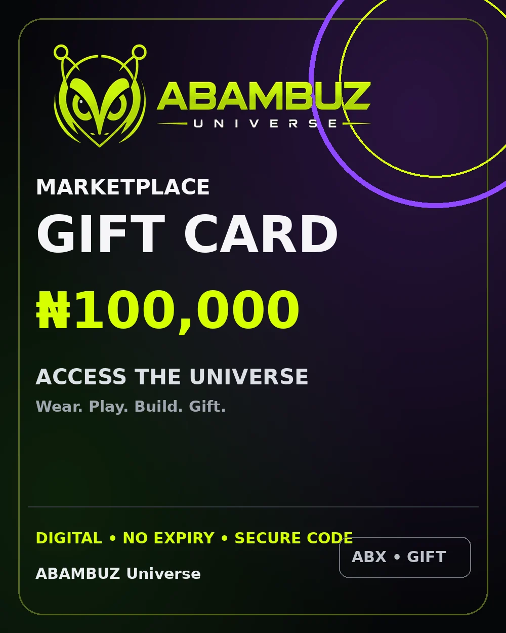 ABAMBUZ Marketplace Gift Card 100,000 naira